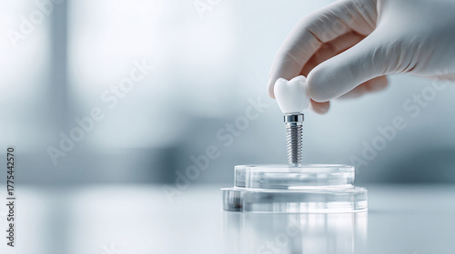 Wallpaper Mural A dental implant being placed. Symbolizes dental care, restoration, and health. Evokes feelings of confidence, wellness, and professional medical procedures. Torontodigital.ca
