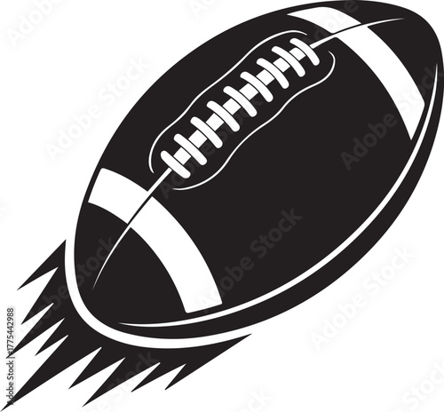 American football with motion trails