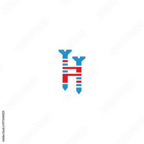 Screw letter P brand logo.