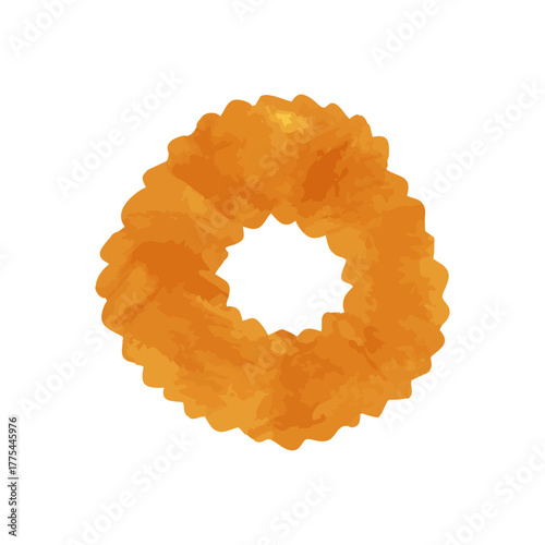 イカリング　水彩風手描きベクターイラスト