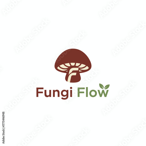 A clean and earthy logo featuring a stylized mushroom and leaf, symbolizing natural growth, sustainability, and harmony with nature.