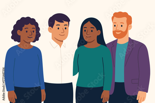 Diverse group of people standing together representing inclusion and unity