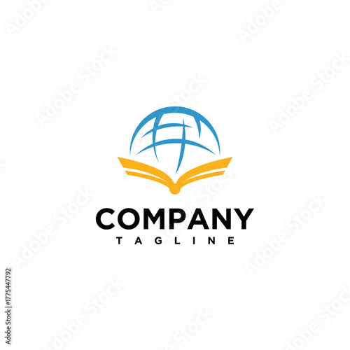 Abstract education logo design with graduation cap and student vector template