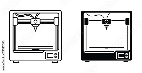 3D printer icon graphic design. Vector icon illustrations
