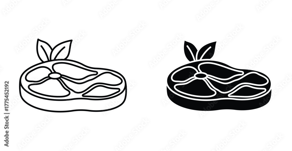 Obraz premium Artificial vegan meat icon graphic design. Vector icon illustrations