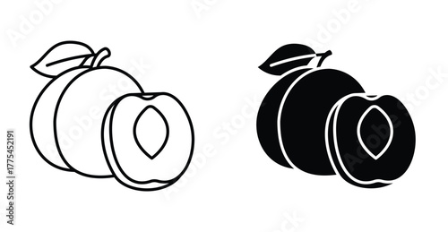 Apricot icon graphic design. Vector icon illustrations