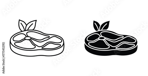 Artificial vegan meat icon graphic design. Vector icon illustrations