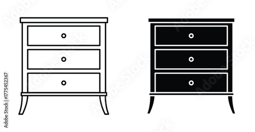 Bedside table icon graphic design. Vector icon illustrations