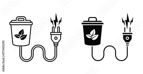 Biomass energy icon graphic design. Vector icon illustrations