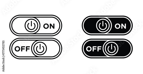 Button on off icon graphic design. Vector icon illustrations