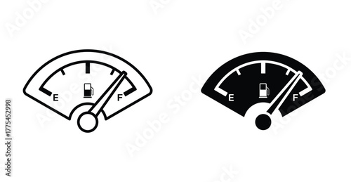 Car fuel indicator icon graphic design. Vector icon illustrations