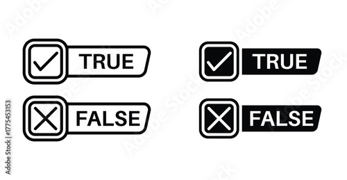 Check false or true icon graphic design. Vector icon illustrations