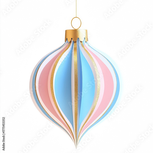 ornate christmas ornament illustration, Papcercut Style, Paper Layer Art