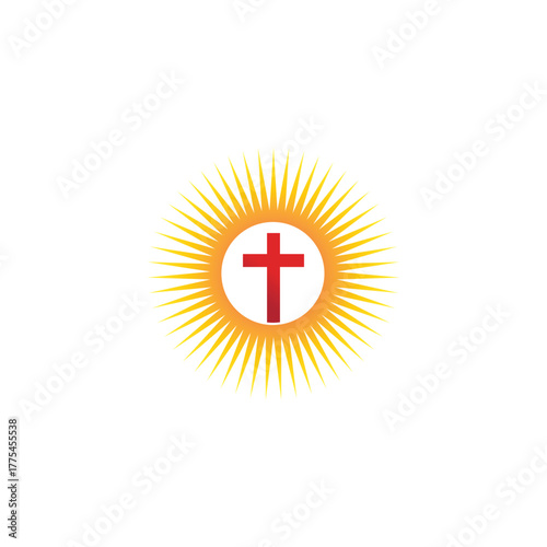 Cross and christ logo and vector