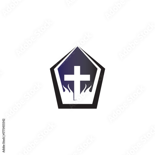 Cross and christ logo and vector