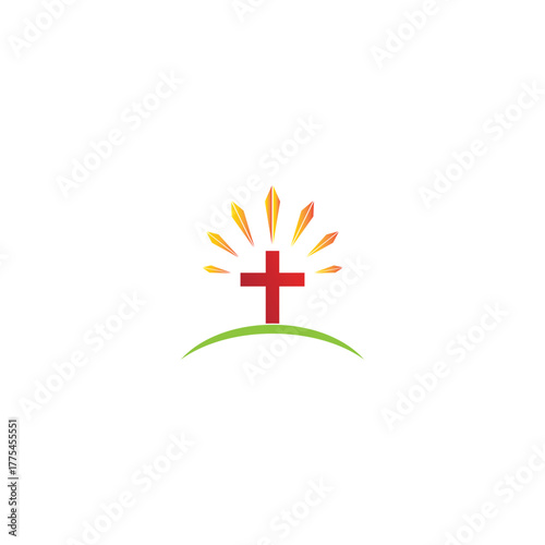 Cross and christ logo and vector