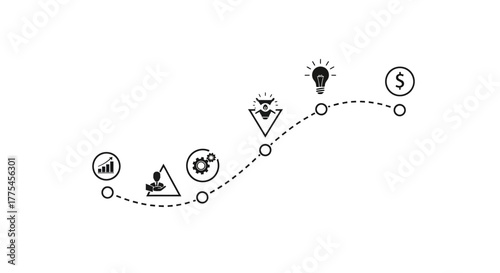 Business Growth Journey Iconography of Progress and Achievement