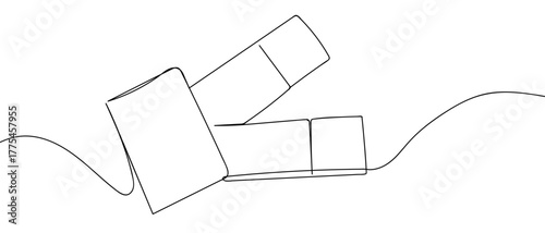 Passport and airline ticket, one continuous line Minimalist simple linear style. Vector outline illustration Editable stroke.