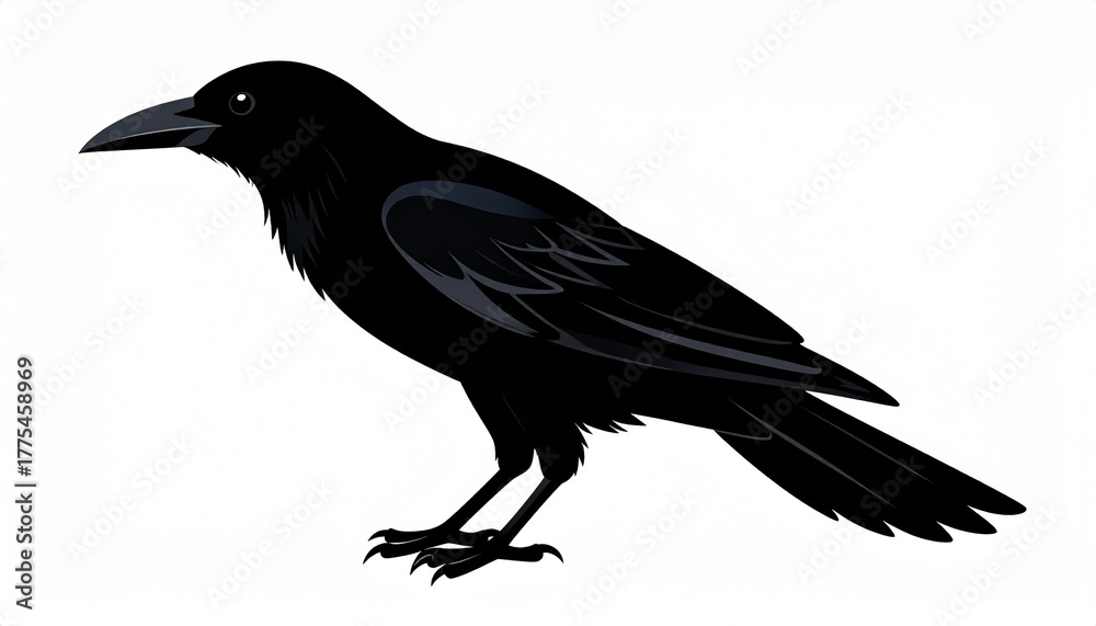 Obraz premium a crow illustration on white
