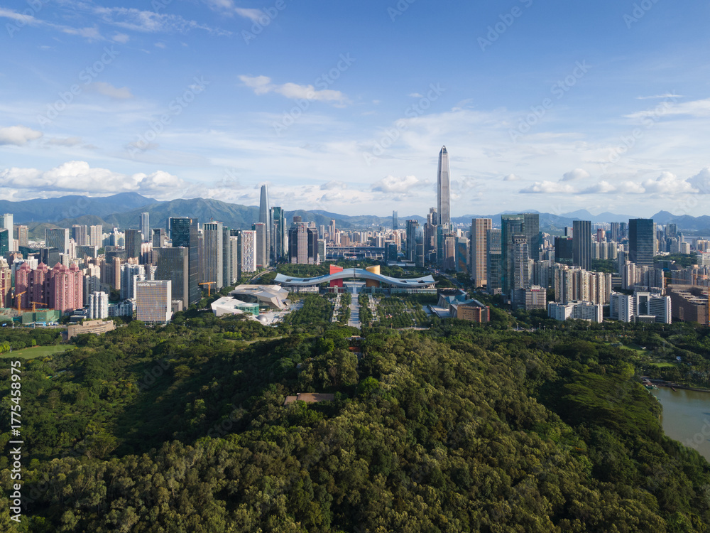 Fototapeta premium Aerial Photography of Urban Scenery in Futian Central District, Shenzhen City, Guangdong Province 