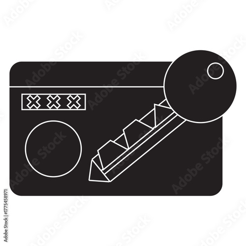 Keycard Technology for Secure Access glyph icon