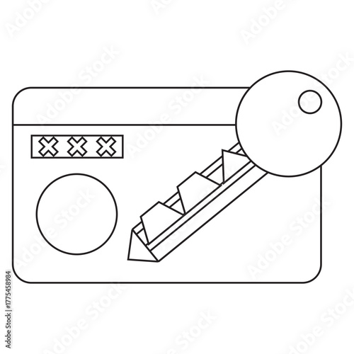 Keycard Technology for Secure Access line icon