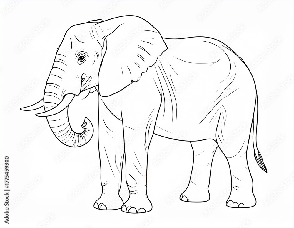 Fototapeta premium Elephant illustration on White Background