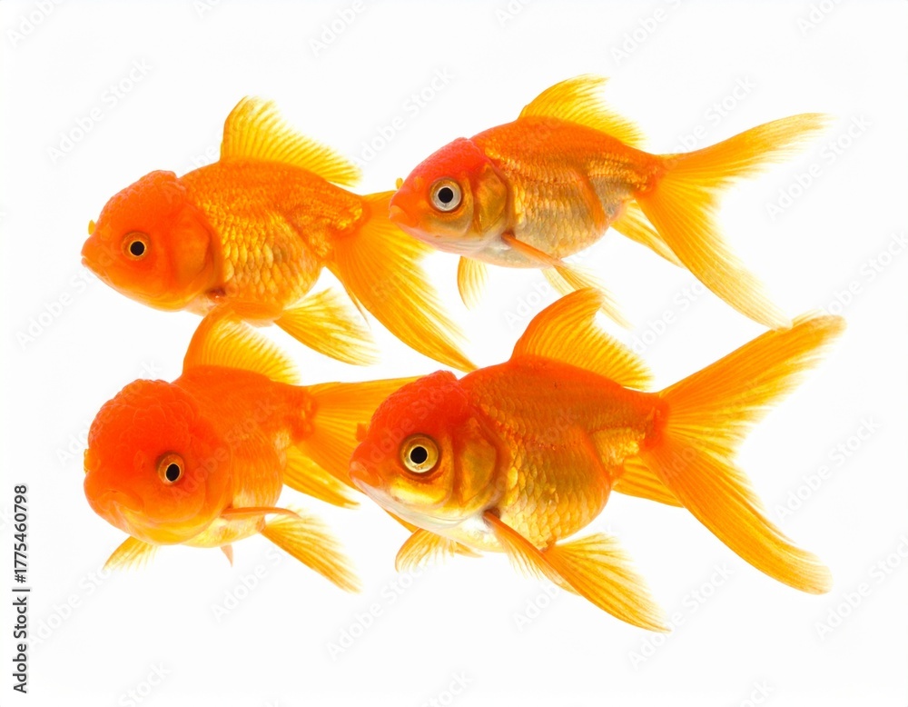 Fototapeta premium goldfish isolated on white background 