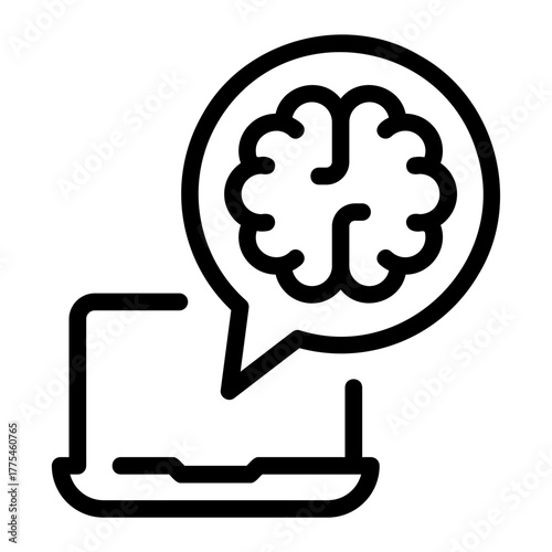 deep learning line icon