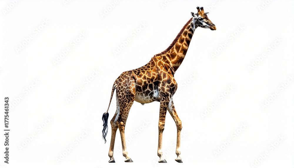 Naklejka premium a giraffe isolated on white 