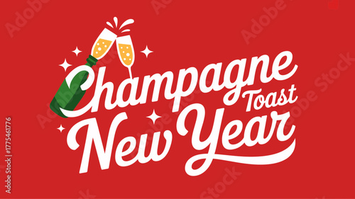Champagne toast new year celebration with sparkling wine