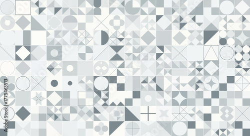 Elegant geometric mosaic in shades of gray creating a modern and sophisticated artwork