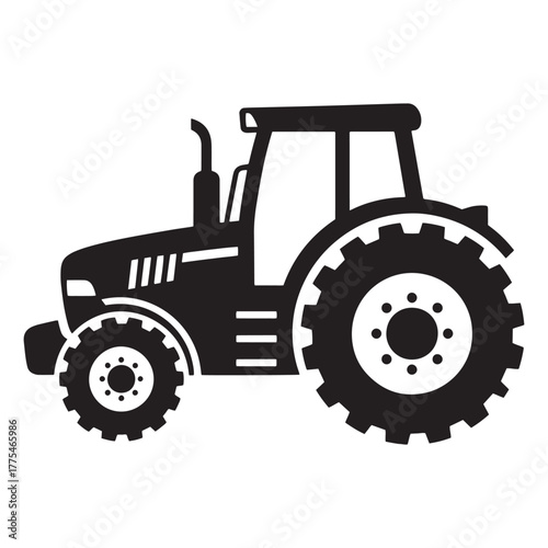 Tractor Silhouette Vector Illustration Farm Agriculture Farming Equipment