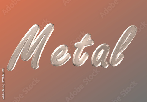 word on metal background brown metallic color metal type