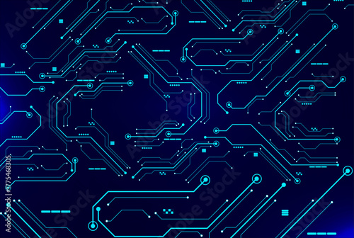 Blue Futuristic Circuit Board Background