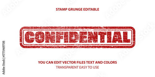 Confidential Stamp Label Vector, Editable Vector Stamp Grunge