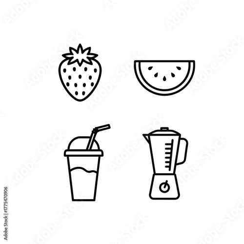 Fruits and blender with smoothie cup representing healthy habits and nutrition balance  