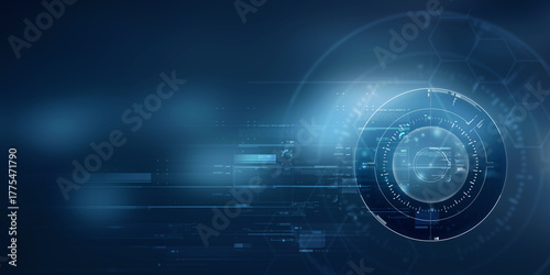 2d illustration Abstract futuristic electronic circuit technology background