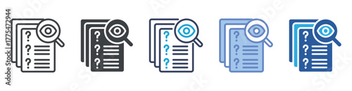 Inspection icon set multiple style collection