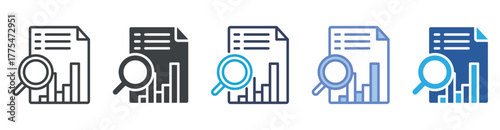 Data Analysis icon set multiple style collection