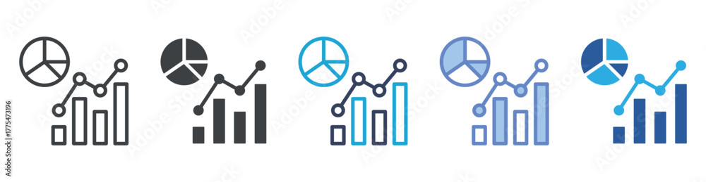 Fototapeta premium Metric icon set multiple style collection