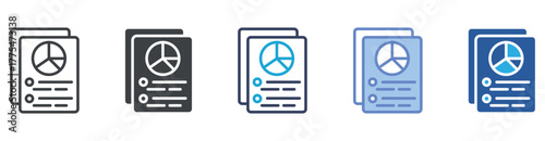 Report icon set multiple style collection