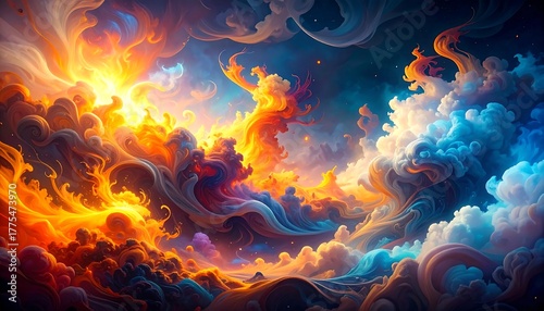 Abstract Colorful Cloudscape.