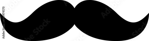 Black silhouette of moustache on isolated black background