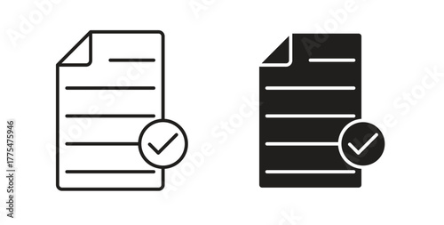 Accept document icon in simple flat trend modern graphic design abstract logotype element