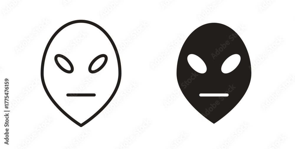 Fototapeta premium Alien icon in simple flat trend modern graphic design abstract logotype element