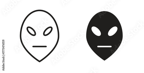 Alien icon in simple flat trend modern graphic design abstract logotype element