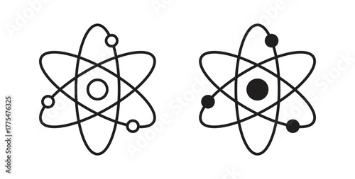 Atom icon in simple flat trend modern graphic design abstract logotype element