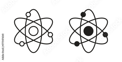 Atom icon in simple flat trend modern graphic design abstract logotype element