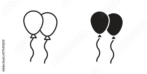 Balloons icon in simple flat trend modern graphic design abstract logotype element